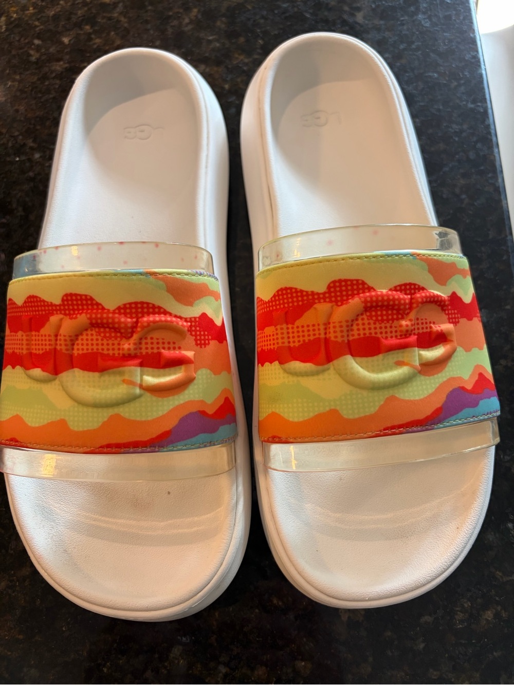 UGG Cali Collage pride slides size 9